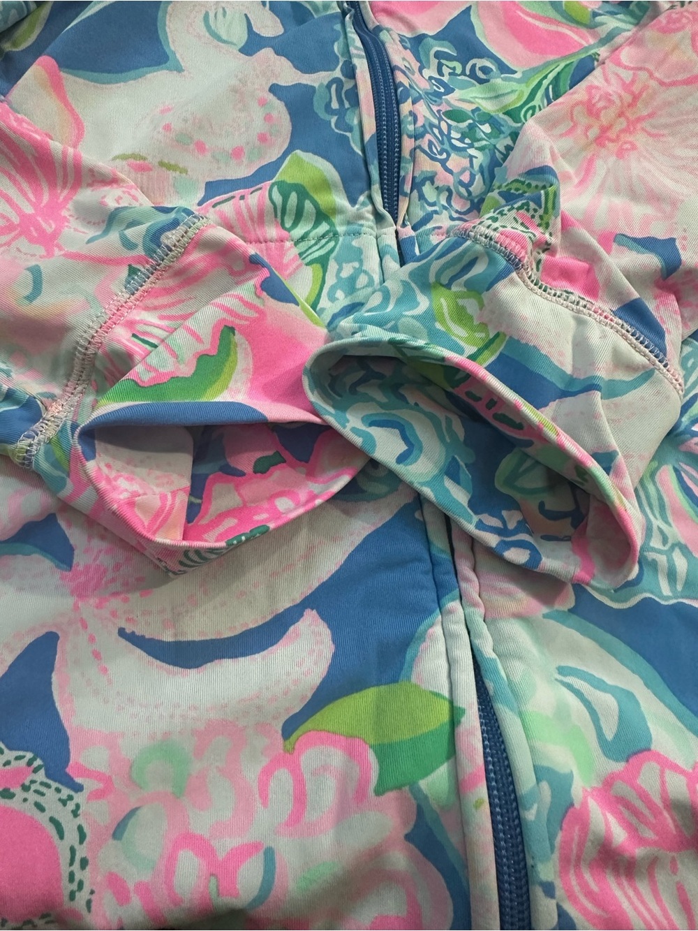 Lilly Pulitzer Blue Pink Green Floral Zip Jacket - Picture 8 of 9